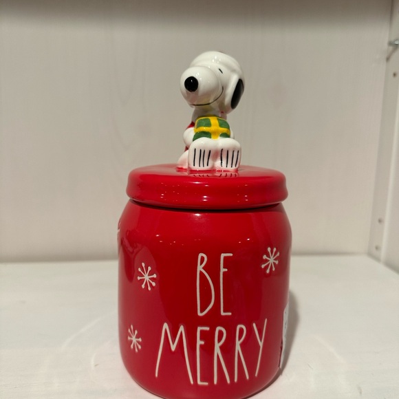 Rae Dunn snoopy Christmas jar - Picture 2 of 4